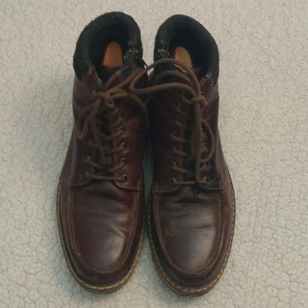 Four Brothers Airfield Moc Toe Side Zip Leather Boots 10.5